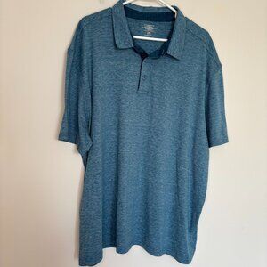 G.H. BASS For Hard Service Polo Mens 2XL Blue Heather Short Sleeve Golf Collar